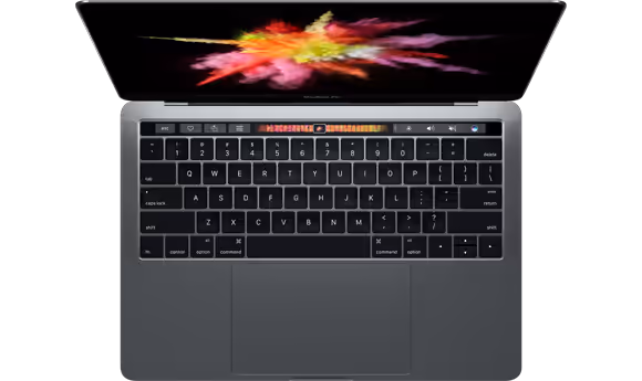 MacBook Pro 13-inch with its internal parts exposed during a repair