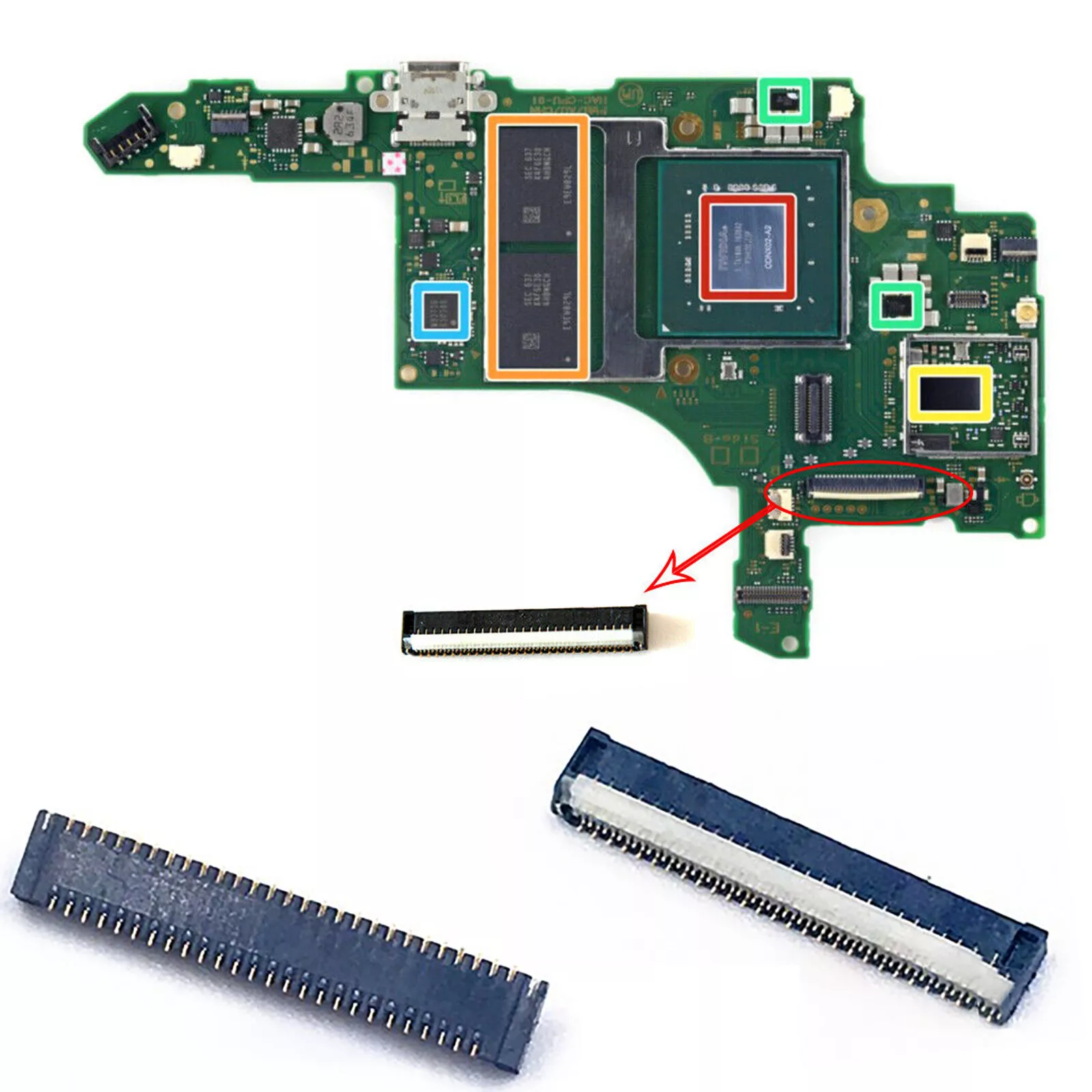 SWITCH Console Mother Board Lcd Display Screen Connector Socket 53pcs